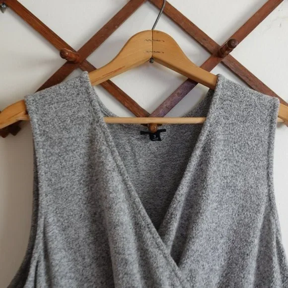 TORRID 3X SUPER SOFT PLUSH LIGHT GREY SURPLICE SKATER DRESS - Picture 3 of 12